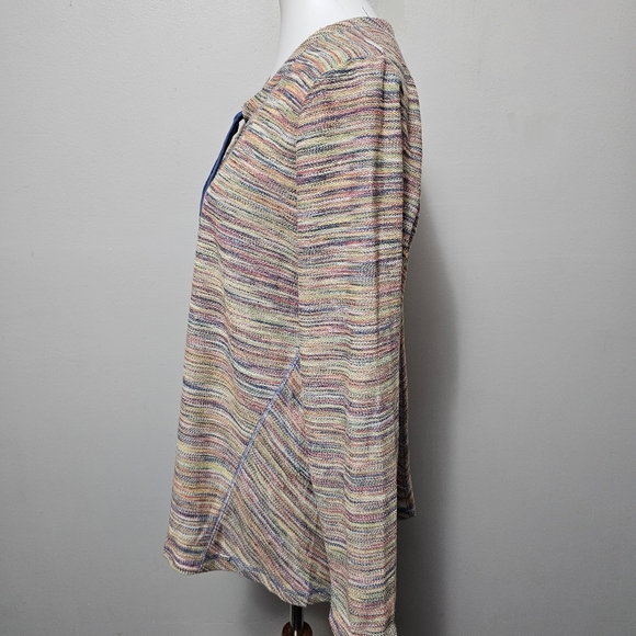 FDJ French Dressing Rainbow Variegated Crewneck Long Sleeve Top Size Large - Picture 2 of 5